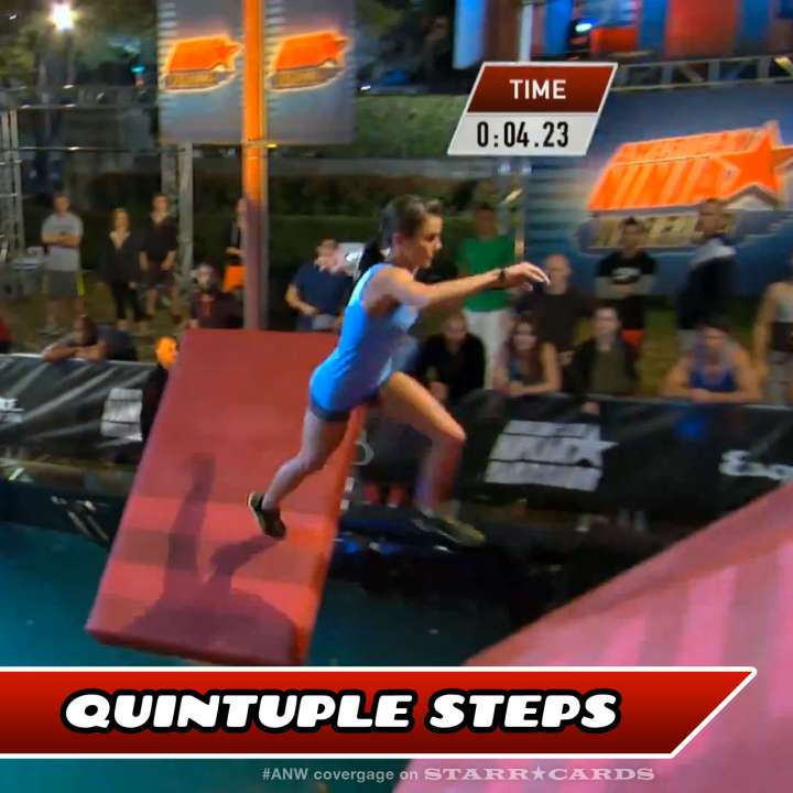 Kacy Catanzaro takes on the Quintuple Steps on American Ninja Warrior.