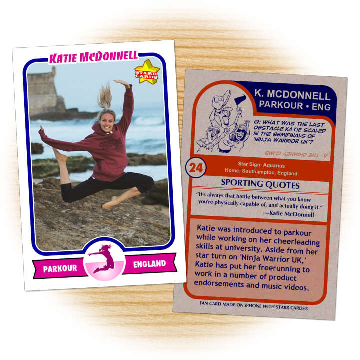 Katie McDonnnell freerunner fan card