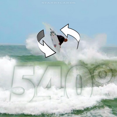 Kelly Slater throws a 504 while surfing in Portugal