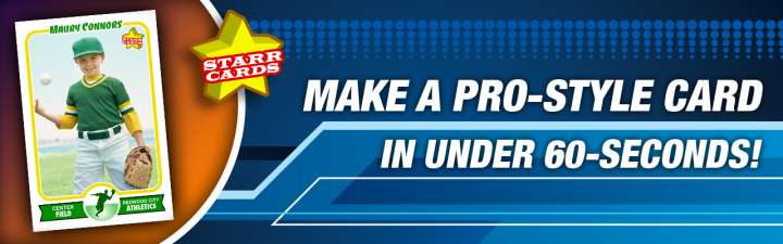 Easily create your own baseball trading card with Starr Cards.