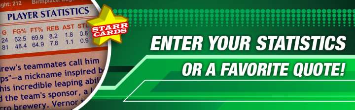 Make your own basketball card with statistics.