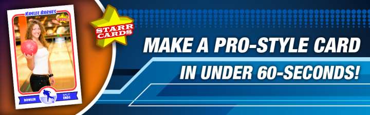 Easily create your own bowling trading card with Starr Cards.