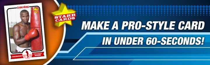 Easily create your own boxing trading card with Starr Cards.