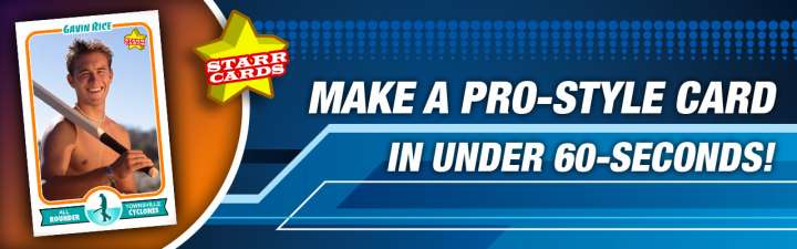 Easily create your own cricket trading card with Starr Cards.