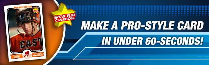 Easily create your own football trading card with Starr Cards.
