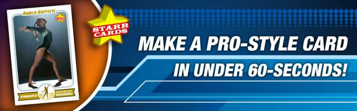 Easily create your own gymnastics trading card with Starr Cards.