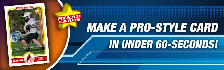 Easily create your own lacrosse trading card with Starr Cards.