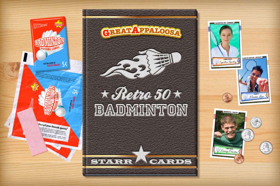 Make your own retro badminton card with Starr Cards.