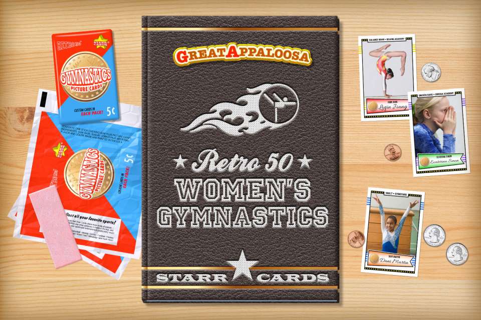 Make your own retro gymnastics card with Starr Cards.