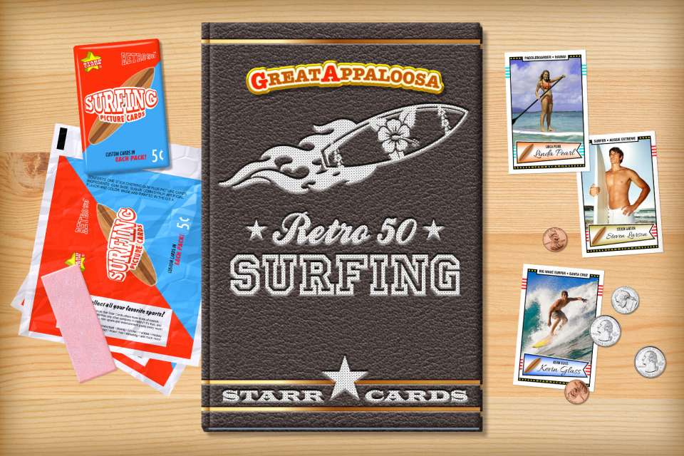 Make your own retro surfing card with Starr Cards.