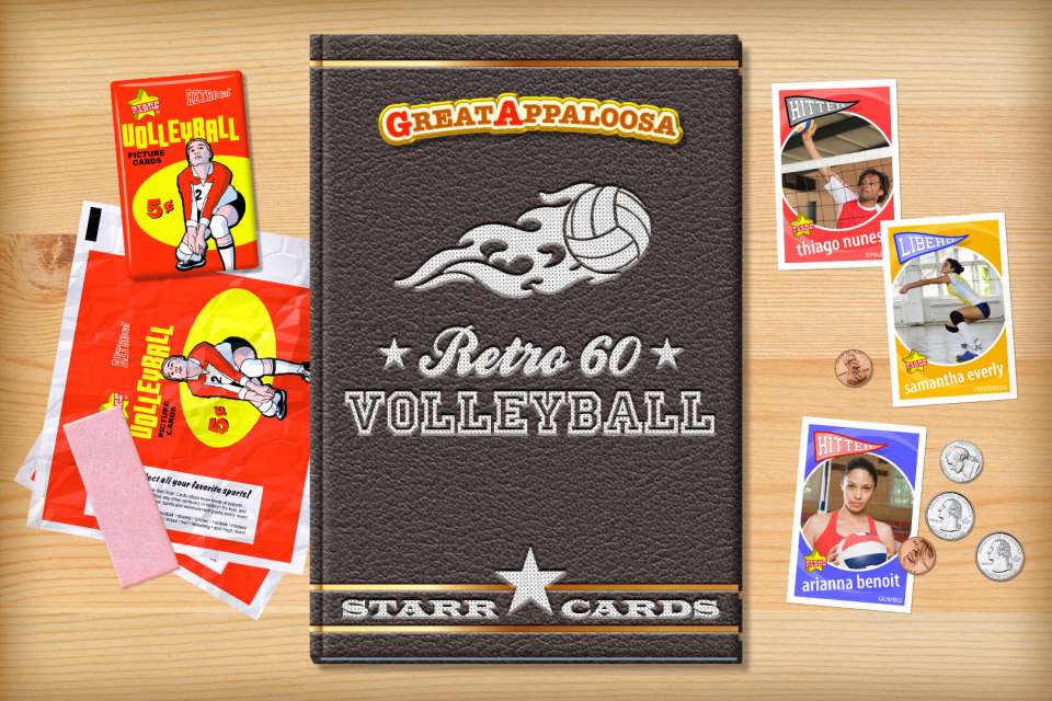 Make your own retro volleyball card with Starr Cards.