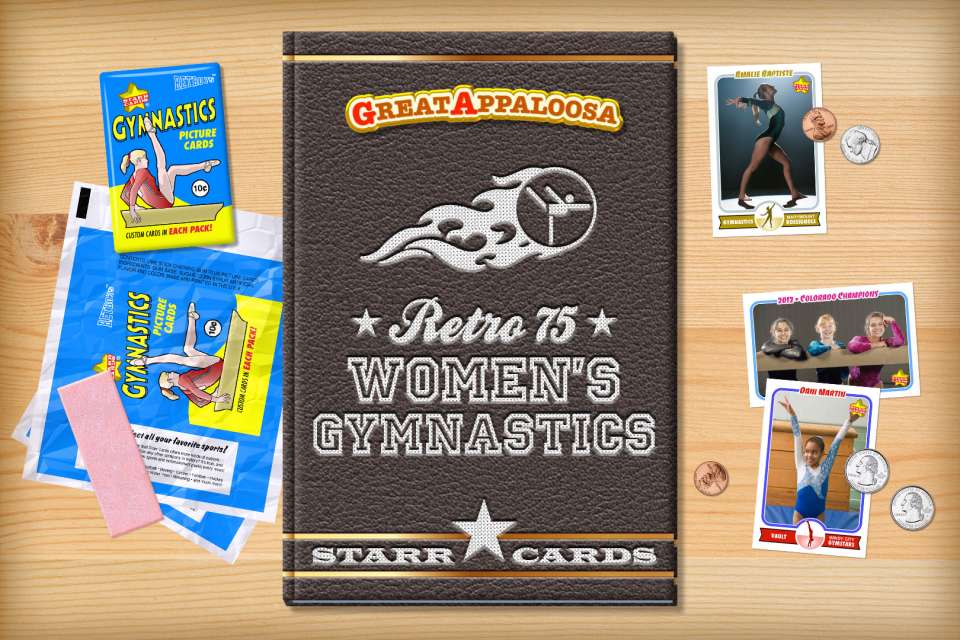 Make your own retro gymnastics card with Starr Cards.