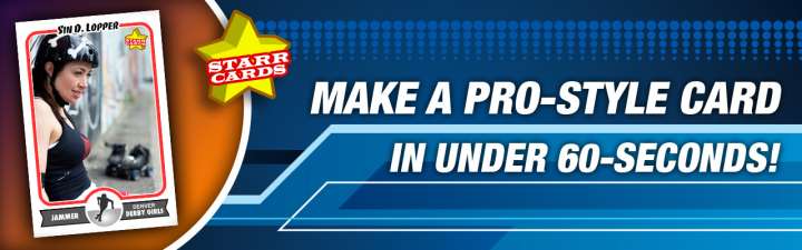 Easily create your own roller derby trading card with Starr Cards.