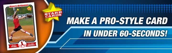 Easily create your own softball trading card with Starr Cards.