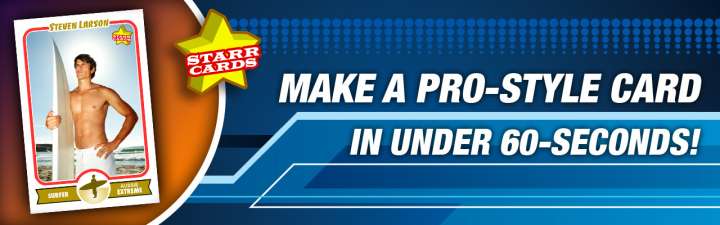 Easily create your own surfer trading card with Starr Cards.