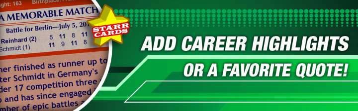 Make your own table tennis card with best match score.