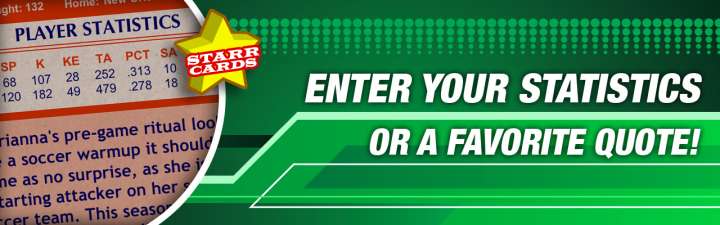 Make your own volleyball card with statistics.