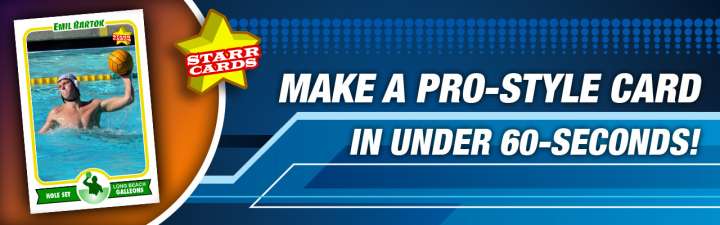 Easily create your own water polo trading card with Starr Cards.