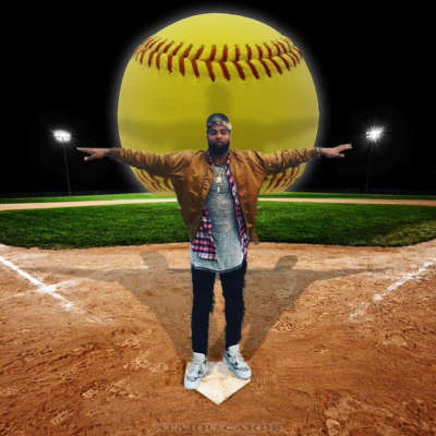 Odell Beckham Jr. knows how to slug a softball