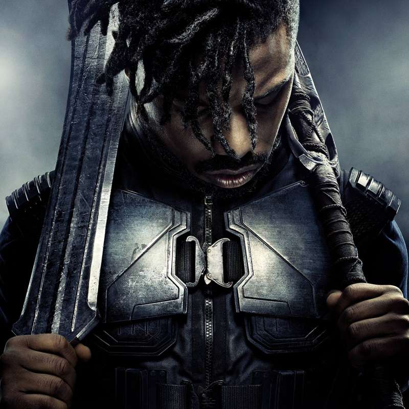 Poster of Michael B. Jordan as Erik "Killmonger" Stevens from 'Black Panther'