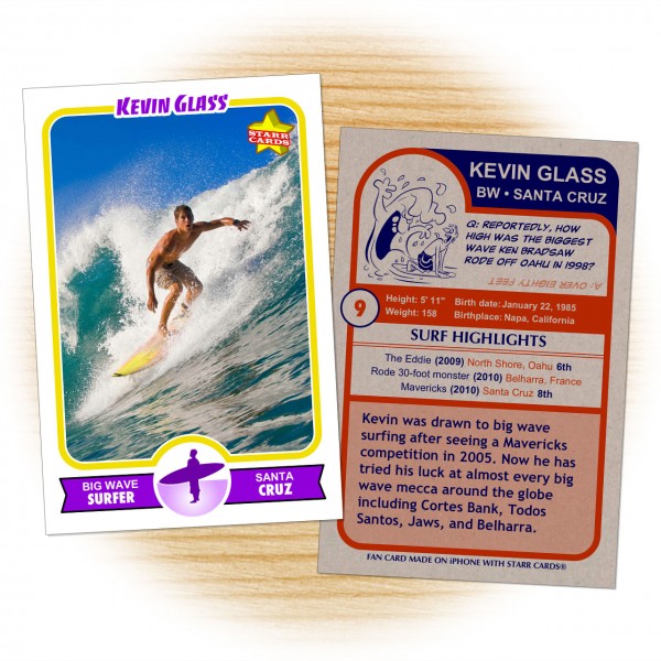 Surfer card template from Starr Cards Surfing Card Maker.