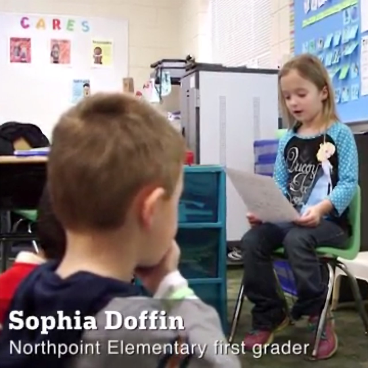 Sophia Doffin reads letter to Minnesota Vikings kicker Blair Walsh