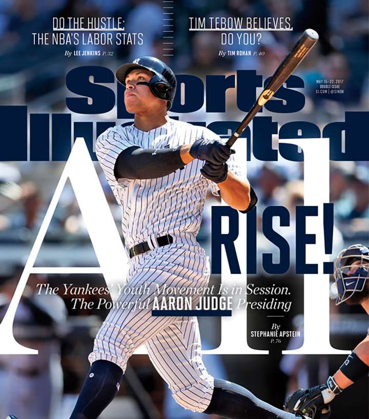 Sports Illustrated cover featuring Yankees slugger Aaron Judge