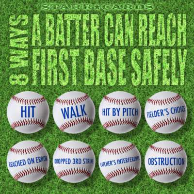 Starr Cards presents 8 ways a batter can reach first base safely