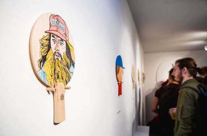 The Art of Ping Pong exhibit attracts a crowd