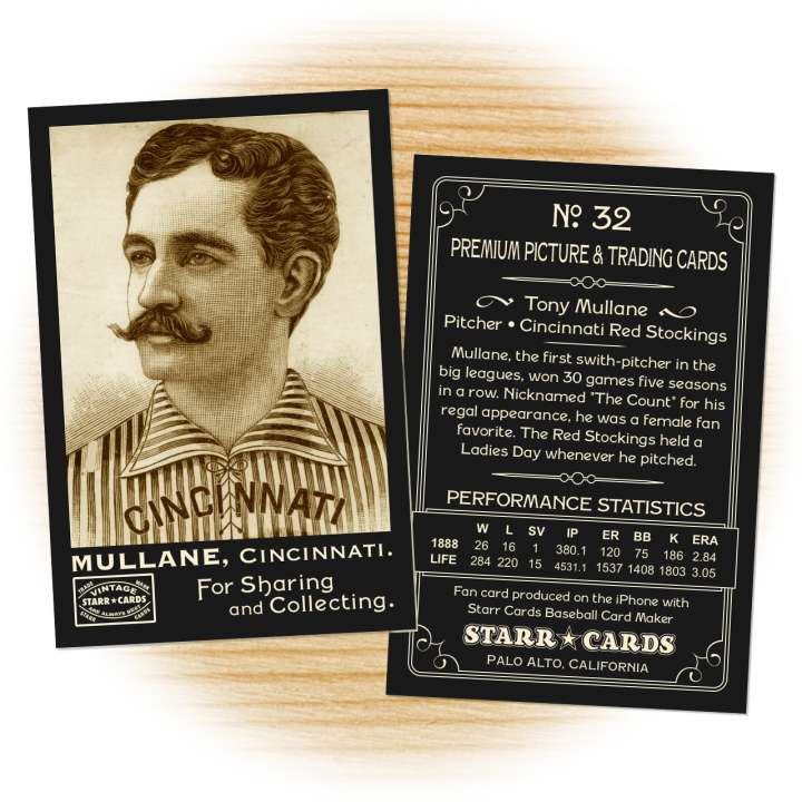 Tony Mullane Cincinnati Red Stockings baseball card