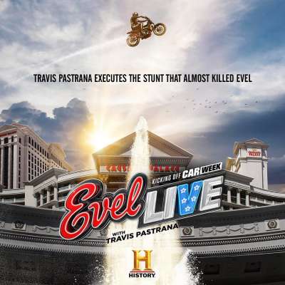 Travis Pastrana executes the Caesars Palace fountain jump that almost killed Evel Knievel