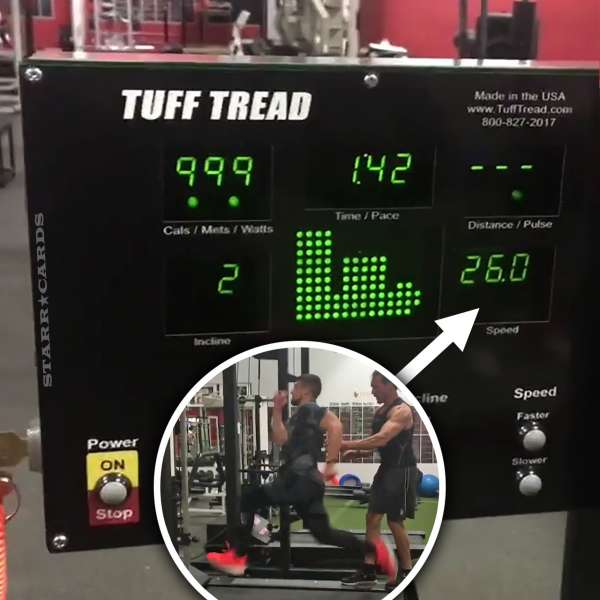 Treadmill speedster George Alexandris hits 26 miles per hour