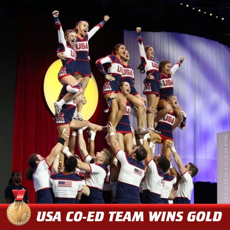 USA wins gold medal in Coed Premiere competition at 2018 ICU World Cheerleading Championship