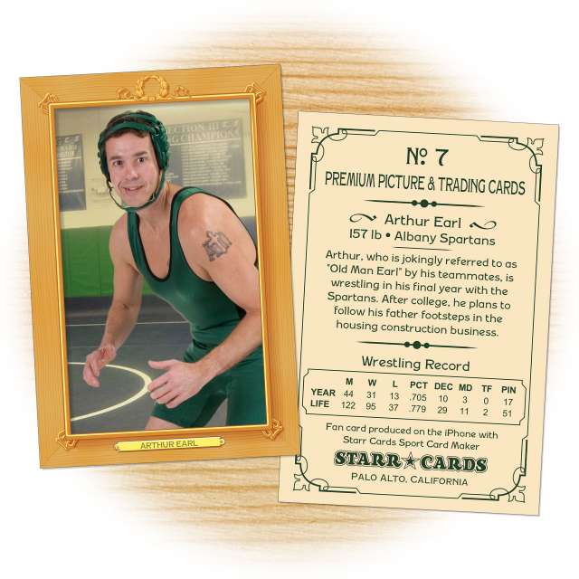Wrestling card template from Starr Cards Wrestling Card Maker.