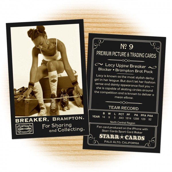 Roller derby card template from Starr Cards Roller Derby Card Maker.
