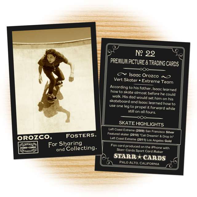 Skater card template from Starr Cards Skateboarding Card Maker.