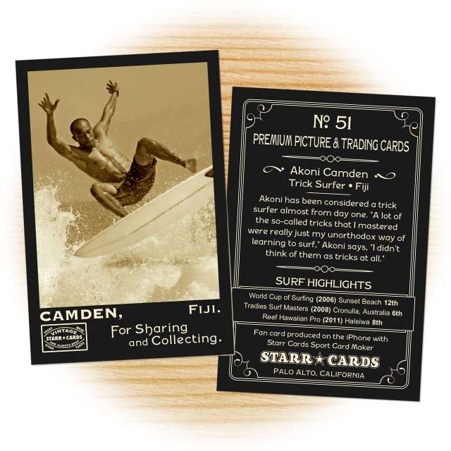Surfing card template from Starr Cards Surfing Card Maker.
