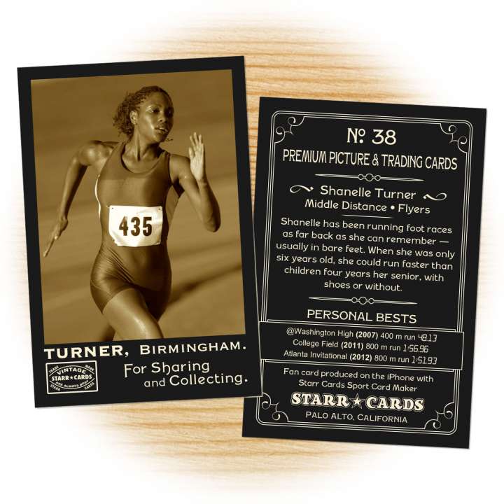 Track and field card template from Starr Cards Track and Field Card Maker.