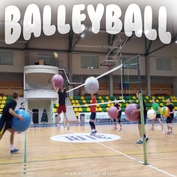 Volleyball with exercise balls equals balleyball