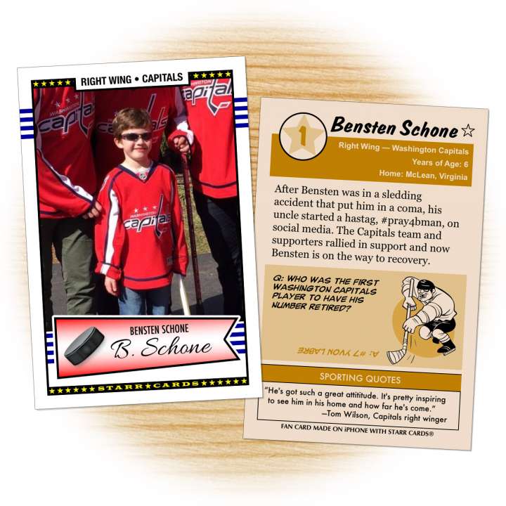 Washington Capitals fan Bensten Schone