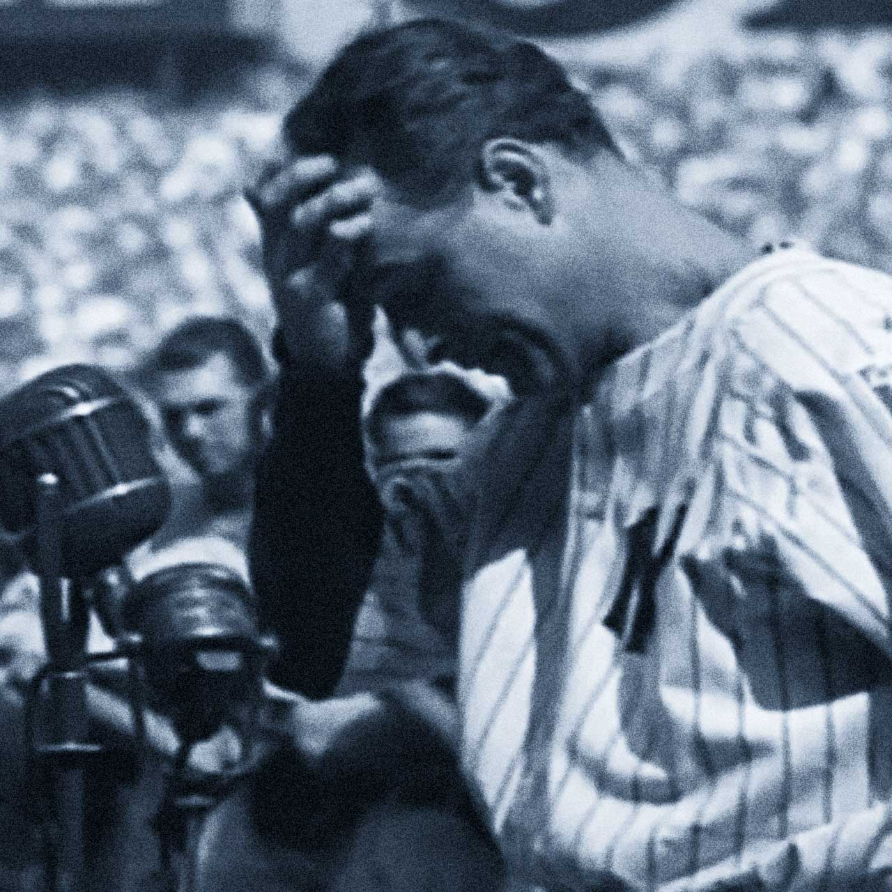 Yankees legend Lou Gehrig delivers his famous "Luckiest Man" speech.